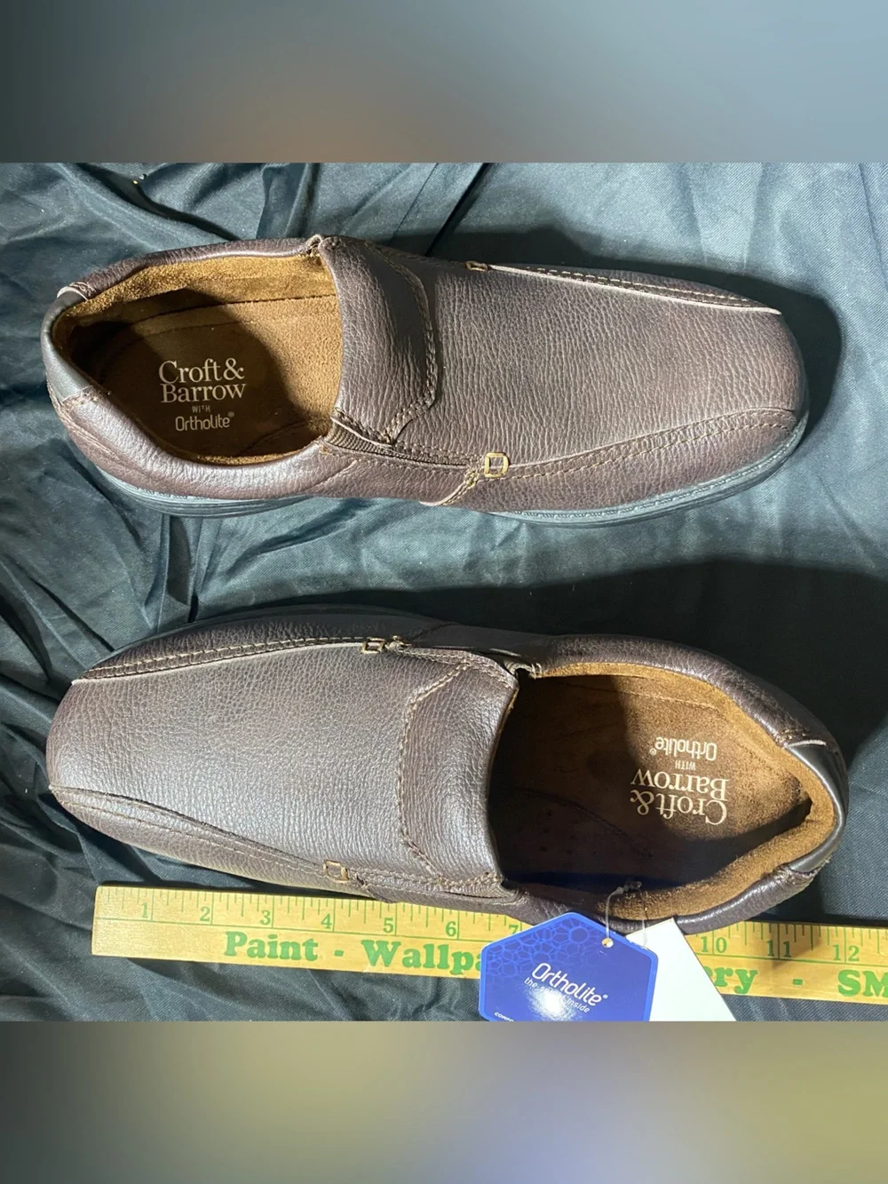 croft & barrow Men's Dark Brown Leather Slip-On Loafers